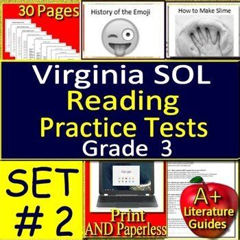 Rd Grade Virginia Sol Test Prep Reading Practice Print Self Grading