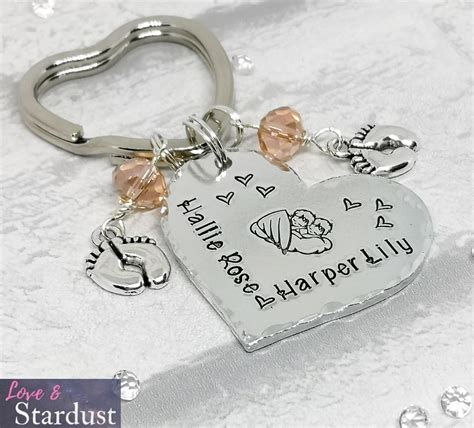 Twins Angel Babies Memorial T Personalised Heart Keyring Etsy