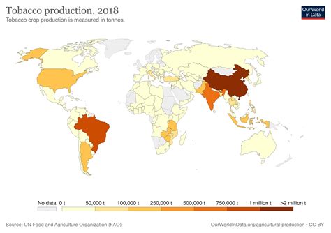 Tobacco Production In The World In 2018 R MapPorn