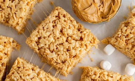 Peanut Butter Rice Krispie Treats - The Stay At Home Chef