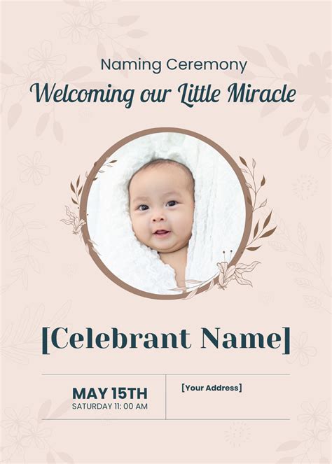 Unique Naming Ceremony Invitation Templates Edit Online And Download