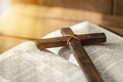 Premium Photo Closeup Of Simple Wooden Christian Cross Necklace On