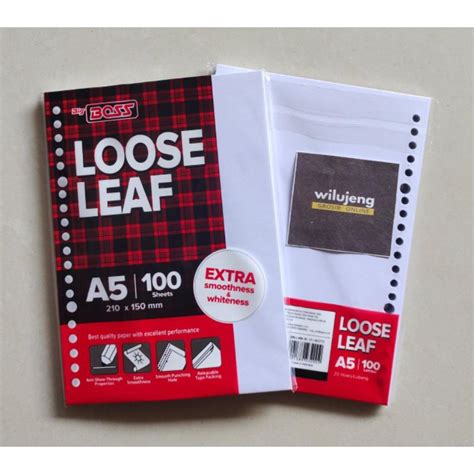 Jual Kertas File Binder Loose Leaf Big Boss A5 Polos 100 Lembar Pak