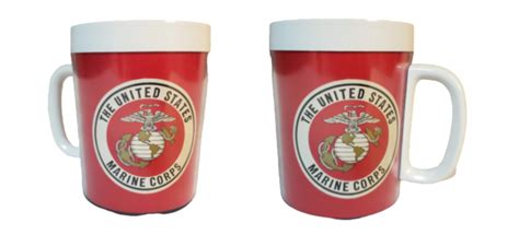 Vtg Usmc Marine Corps Plastic Thermo Serv Coffee Cup Mug Made In Usa Ebay