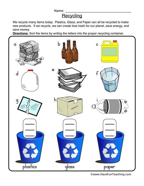 Recycle Worksheets For 2nd Grade