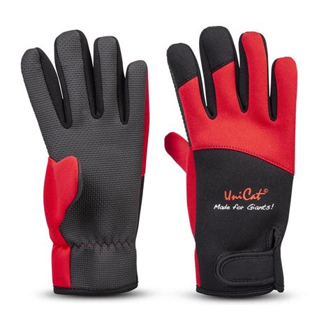 Gants Homme Unicat Neopren Gripper Noir Rouge