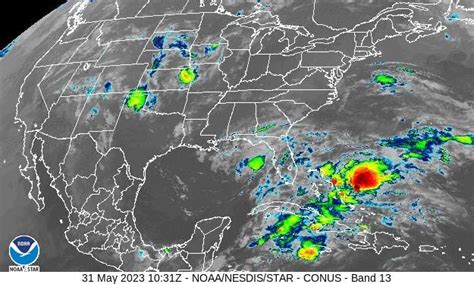 Nhc Radar Satellite Show System In Gulf Of Mexico Forecast Path