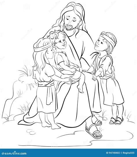 Jesus Crian As P Gina Da Colora O Ilustra O Do Vetor Ilustra O