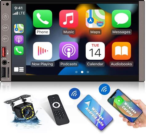 Hikity Tragbares Autoradio Kabelloses Apple Carplay Android Auto Mit