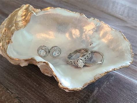 Anthropologie Inspired Oyster Shell Ring Dish Small Trinket Dish Beach Engagement T