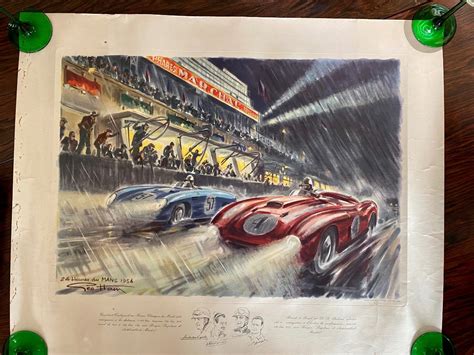 Proantic Géo Ham Estampe 24 Heures Du Mans 1954