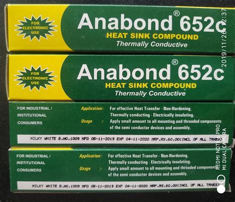 Anabond 652C Heat Sink Compound 50 100 1 KG DABA TUBE PACKING Rs