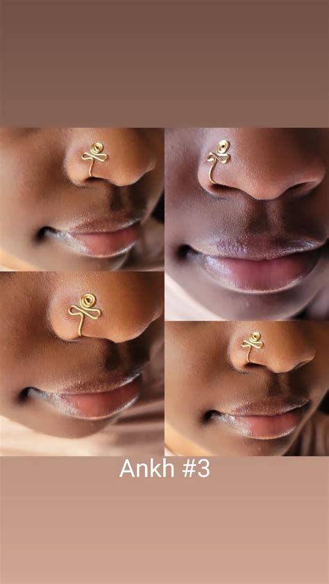 Ankh Nose Rings Nose Cuff Afrocentric Nose Jewelry Ethnic Etsy