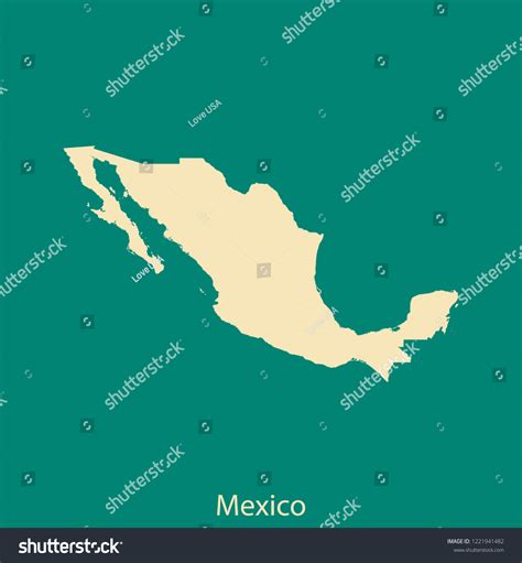 Vector Map Mexico Stock Vector Royalty Free 1221941482 Shutterstock