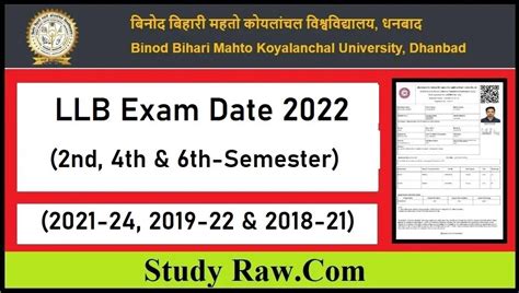 BBMKU LLB Exam Date 2022 Center List Schedule PDF