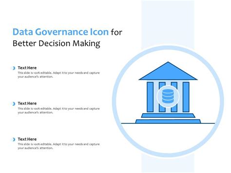 Data Governance Icon For Better Decision Making Presentation Graphics