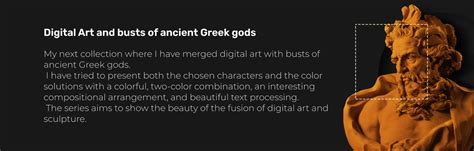 Digital Art and busts of ancient Greek gods on Behance