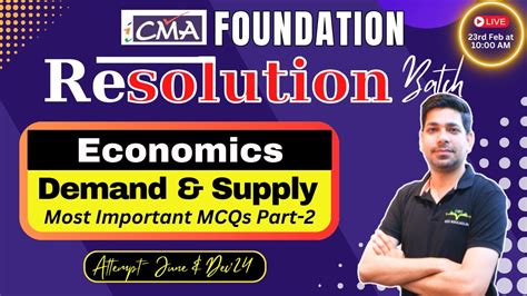 Demand Supply Important MCQs Practice Part 2 CMA Foundation