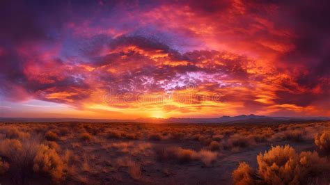 Enchanting Sunset Sky With Vibrant Twilight Hues And Billowy Clouds In