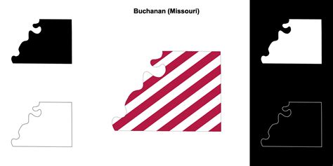 Buchanan County, Missouri outline map set 43222807 Vector Art at Vecteezy