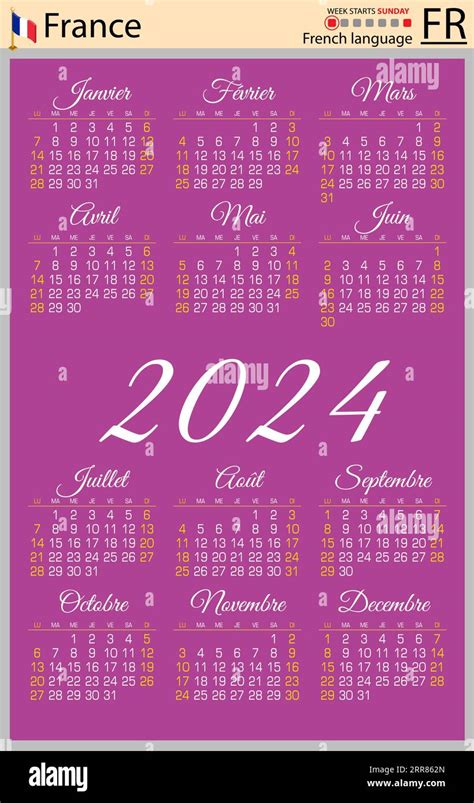 Calendrier De Poche Vertical Fran Ais Pour Deux Mille Vingt