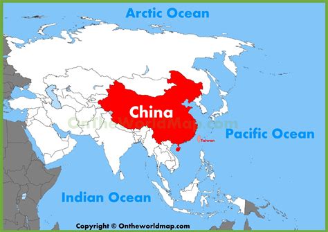 China location on the Asia map - Ontheworldmap.com