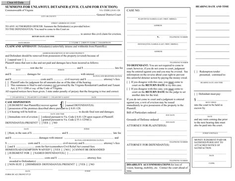 Form Dc 421 Download Fillable Pdf Or Fill Online Summons For Unlawful Detainer Civil Claim For