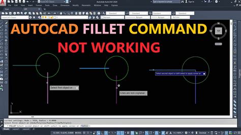 Fillet Command Not Working In Autocad Lines Are Non Coplanar Youtube