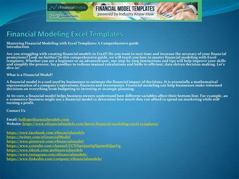 PPT - Financial Modeling Excel Templates PowerPoint Presentation, free ...