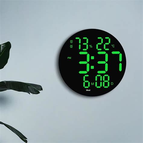 Horloge pendule Grande horloge murale numérique à LED de 10 pouces