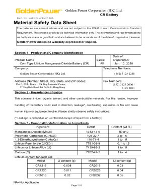 Fillable Online Hazard Communication Safety Data Sheet Sds Fax Email