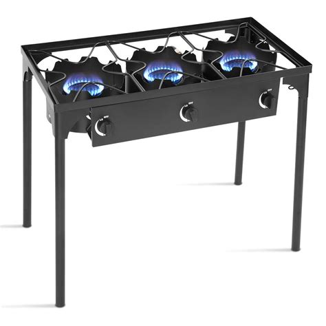 Costway Goplus Portable Propane 225000 Btu 3 Burner Gas Cooker Outdoor