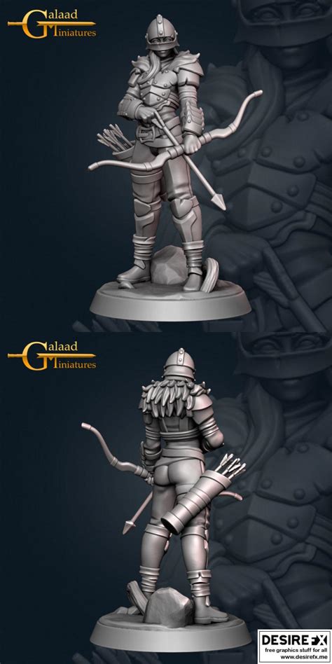 Desire FX 3d Models Galaad Miniatures Mercenary Archer 3D Print Model