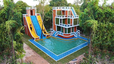 Full Video Build Creative Modern Twin Water Slide Park To Swimming