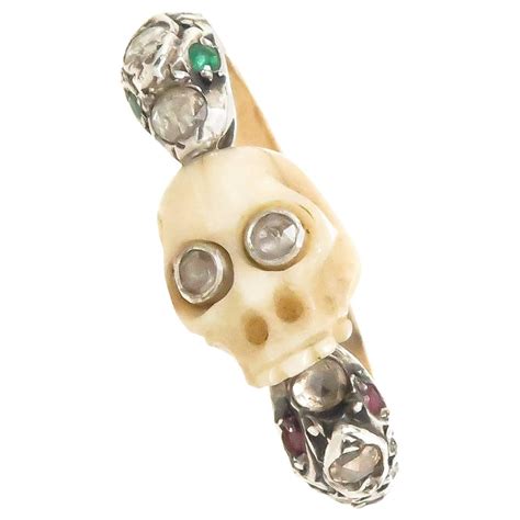 18th Century Diamond Silver Gold Memento Mori Ring At 1stdibs 18th