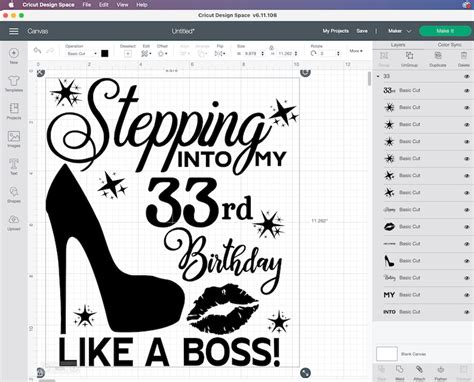 Stepping Into My 33rd Birthday Like A Boss Svg 33 Birthday Etsy Canada