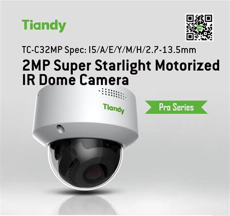 Tc C Mp Tiandy Mp Super Starlight Motorized Ir Dome Camera Aimgroup