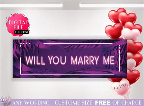 Will You Marry Me Custom Banner Printable Marry Me Signs Proposal Ideas ...