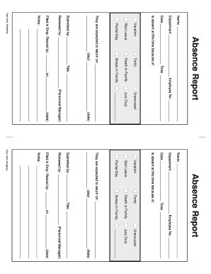 Employee Absence Schedule Excel | pdfFiller