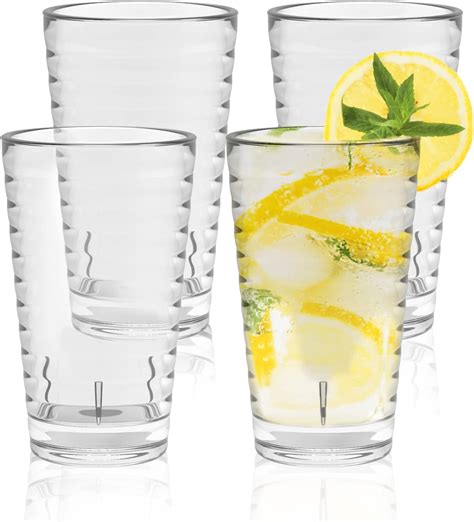 Kmi Chou 9 5 Oz Set Of 6 Tritan Plastic Drinking Glasses Dishwasher Safe Bpa Free