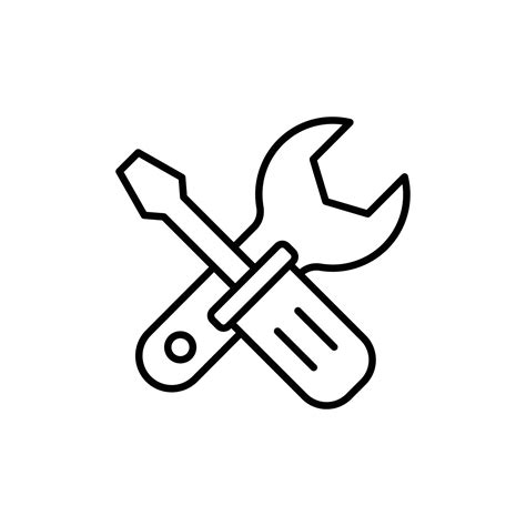 Screwdriver Icon Illustration With Wrench Icon Related To Tool