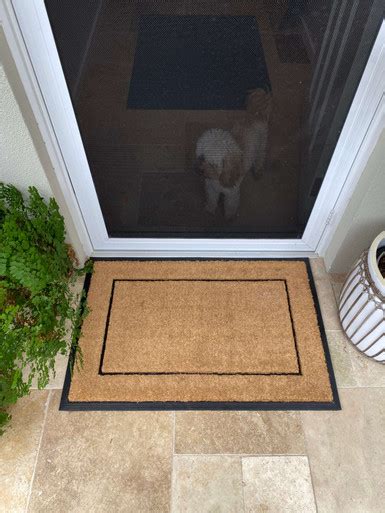 Rubber Backed Coir Mat With Inset Rubber Border 60 X 90cm Doormat