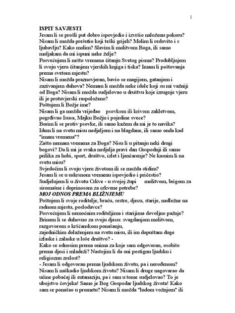 Ispit Savjesti 1 Kapucini Pdf