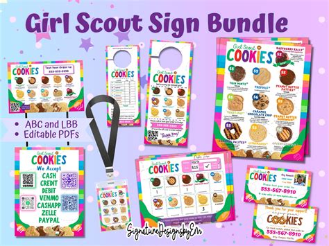 Girl Scout Cookie Signs And Forms Lbb And Abc Baker Girl Scout