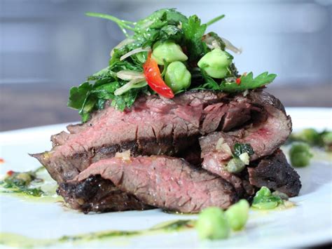 Grilled Skirt Steak With Salsa Verde And Fresh Chick Pea Salad Recipe