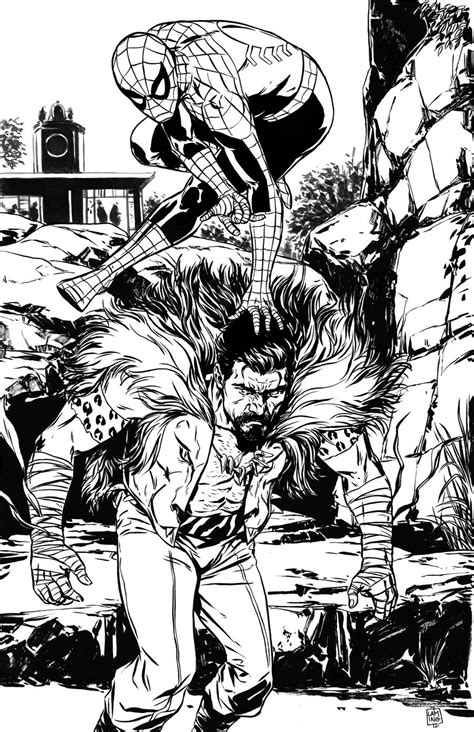 SpiderMan vs Kraven The Hunter inks by MarcLaming on DeviantArt