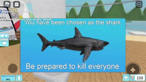 Getting To Be Shark In Shark Bite Roblox Youtube