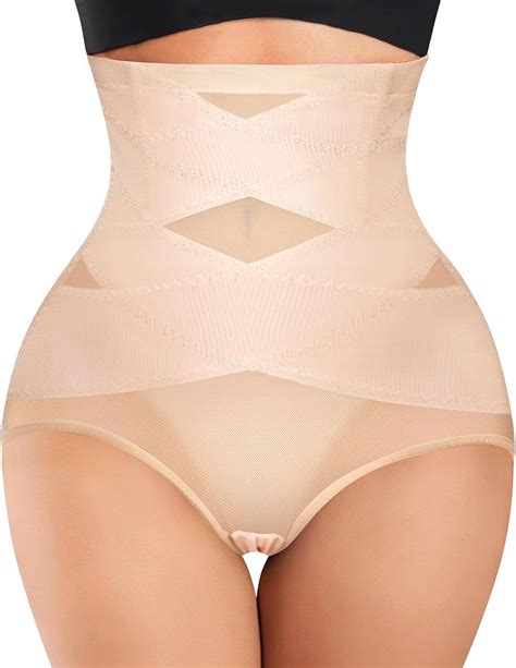 Vaslanda Women Butt Lifter Shapewear Hi Waist Double Tummy Control