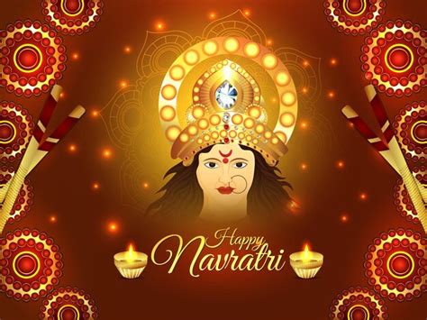 Premium Vector Happy Navratri Celebration Greeting Card