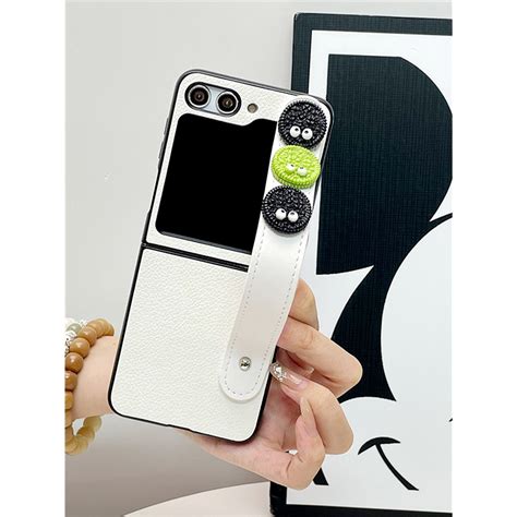 Cute Korean 3d Briquette Biscuit Hand Strap Bracket Case For Samsung Galaxy Z Flip 5 5g Z Flip5